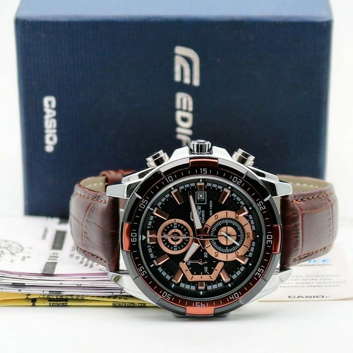 Casio Edifice Brown Leather Chronograph Men’s Watch - Chronoverse