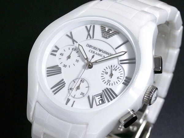 Emporio Armani White Ceramic Chronograph Men’s Watch - Chronoverse
