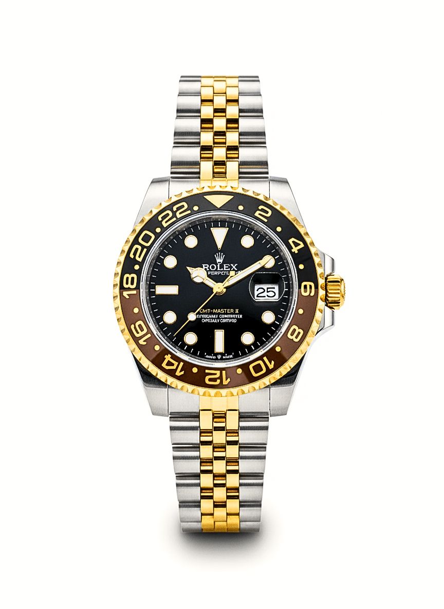 Luxury GMT Master Black Dial Men’s Watch – Two-Tone Gold Edition