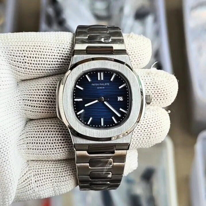 Patek Philippe Blue Dial Stainless Steel Men’s Watch ✅