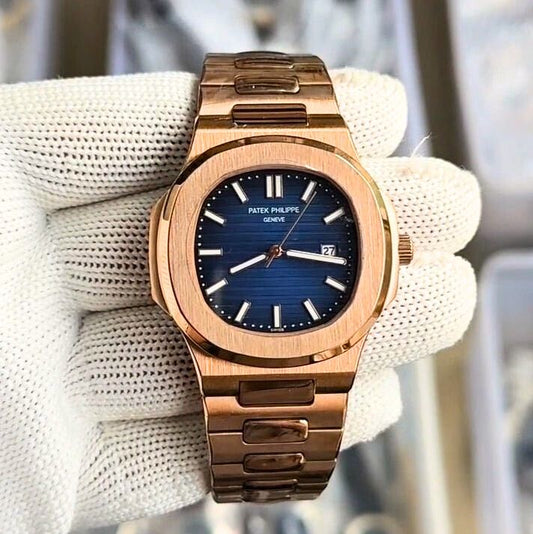 Patek Philippe Rose Gold Blue Dial Men’s Watch
