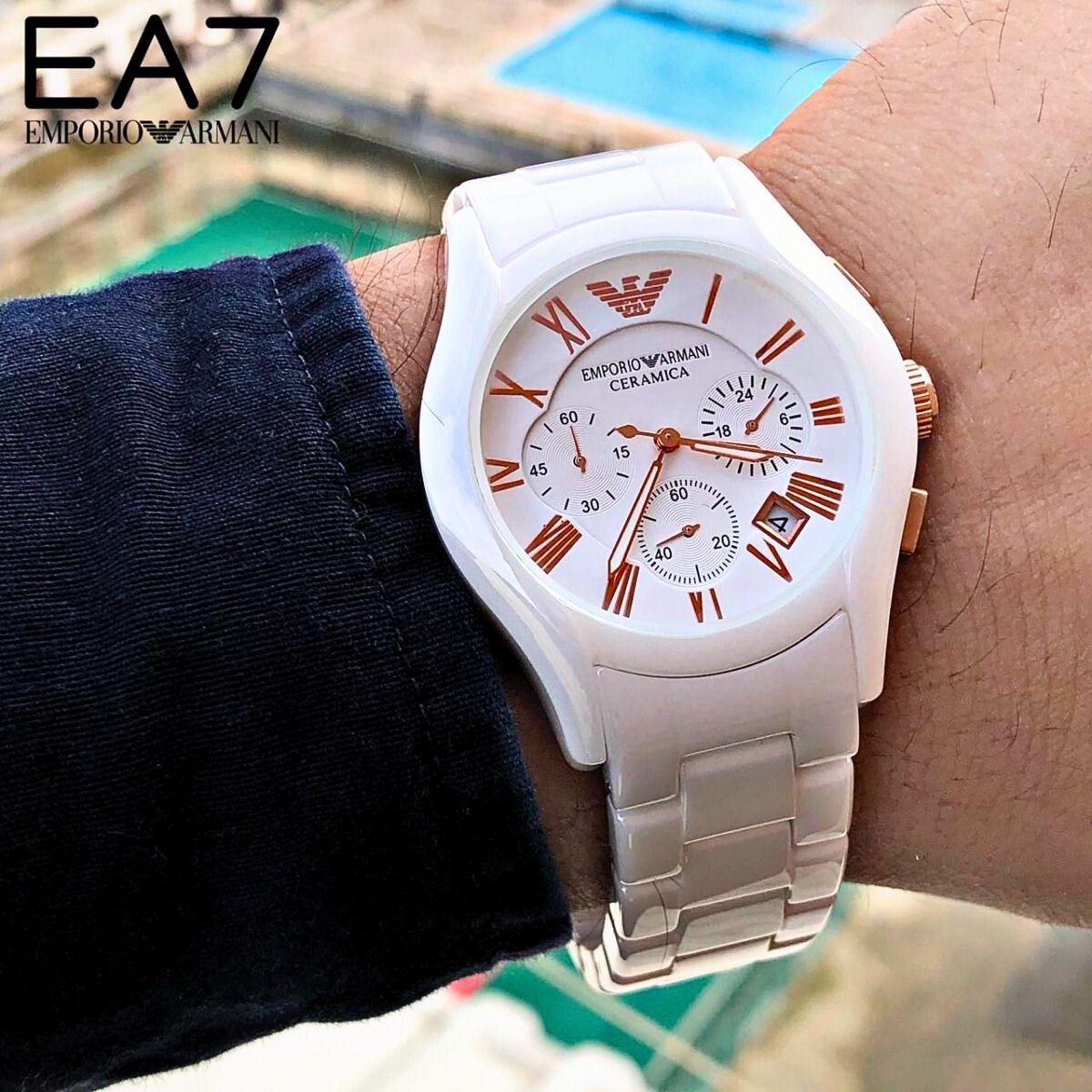 Emporio Armani White Ceramic Chronograph Men’s Watch