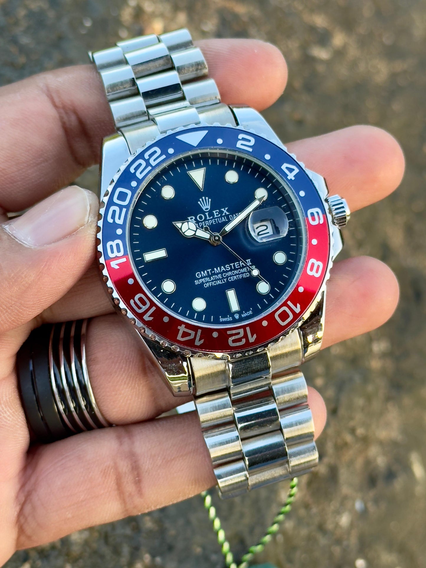 Luxury GMT Master Pepsi Bezel Men’s Watch – Blue Dial Edition
