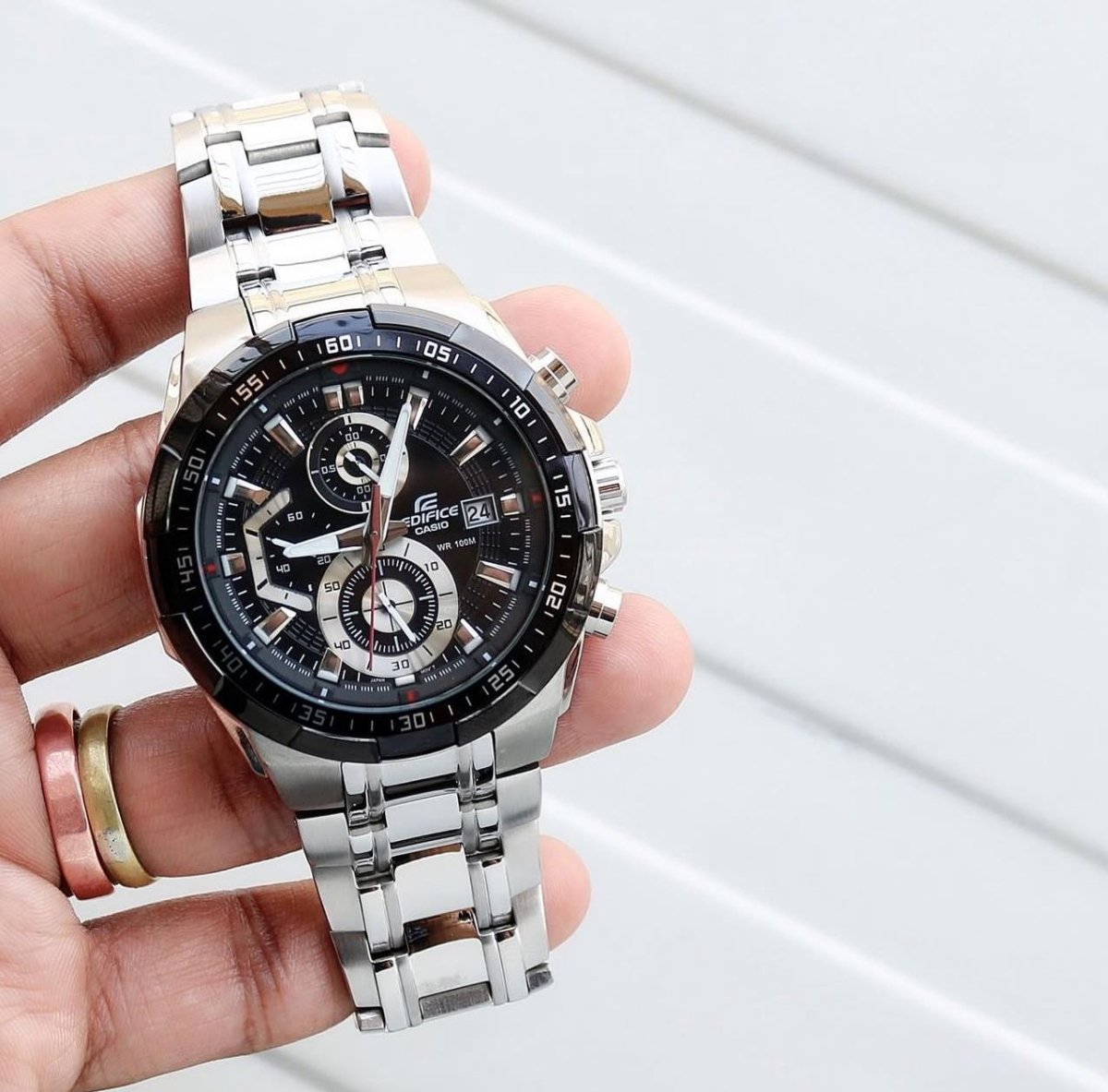 Casio edifice black dial chronograph Men's watch - Chronoverse
