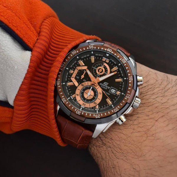 Casio Edifice Brown Leather Chronograph Men’s Watch - Chronoverse