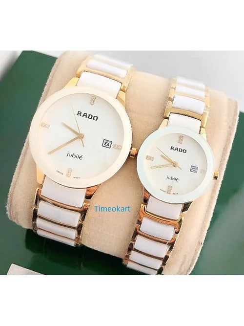 Rado Jubile Ceramic Couple Watches – White & Rose Gold