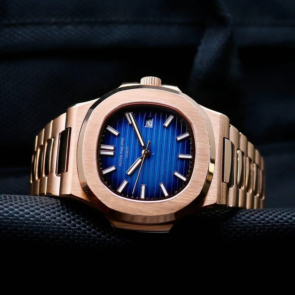 Patek Philippe Nautilus Rose Gold Blue Dial Men’s Watch - Chronoverse