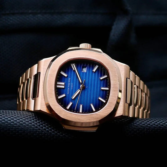 Patek Philippe Nautilus Rose Gold Blue Dial Men’s Watch - Chronoverse
