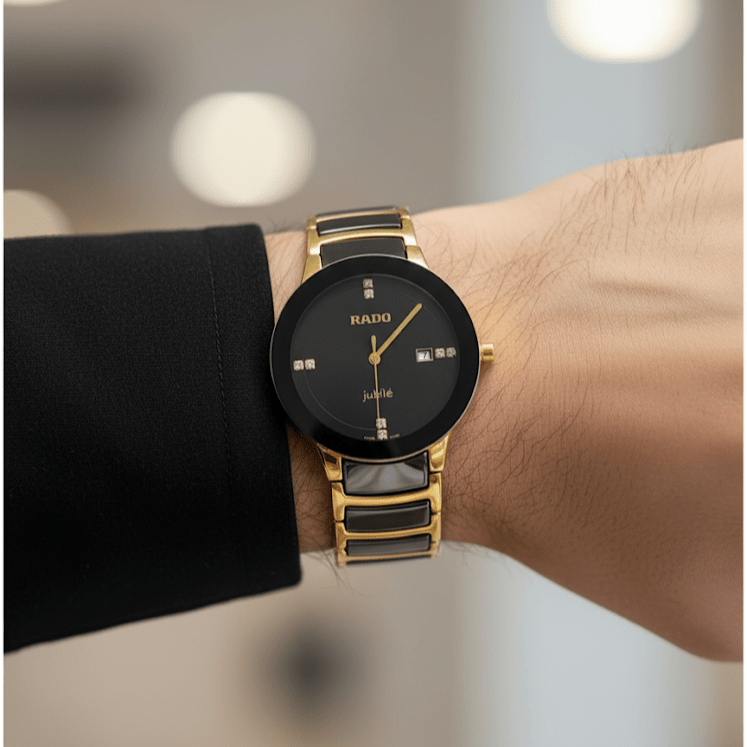 Rado Jubile Men’s Black Dial Gold Watch - Chronoverse