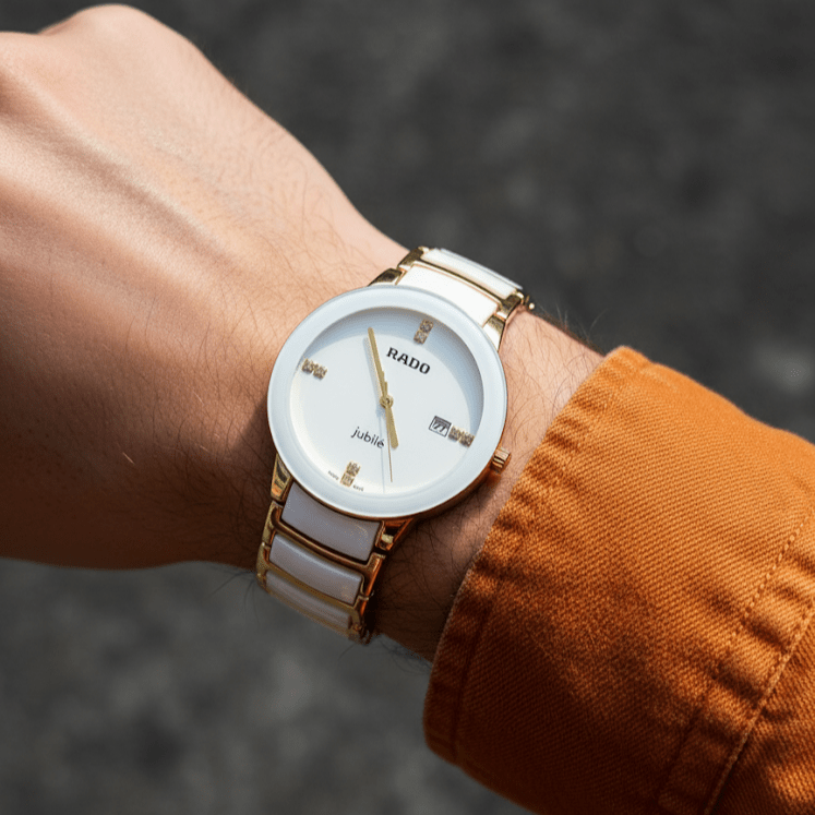 Rado Jubile White Ceramic Gold Watch - Chronoverse