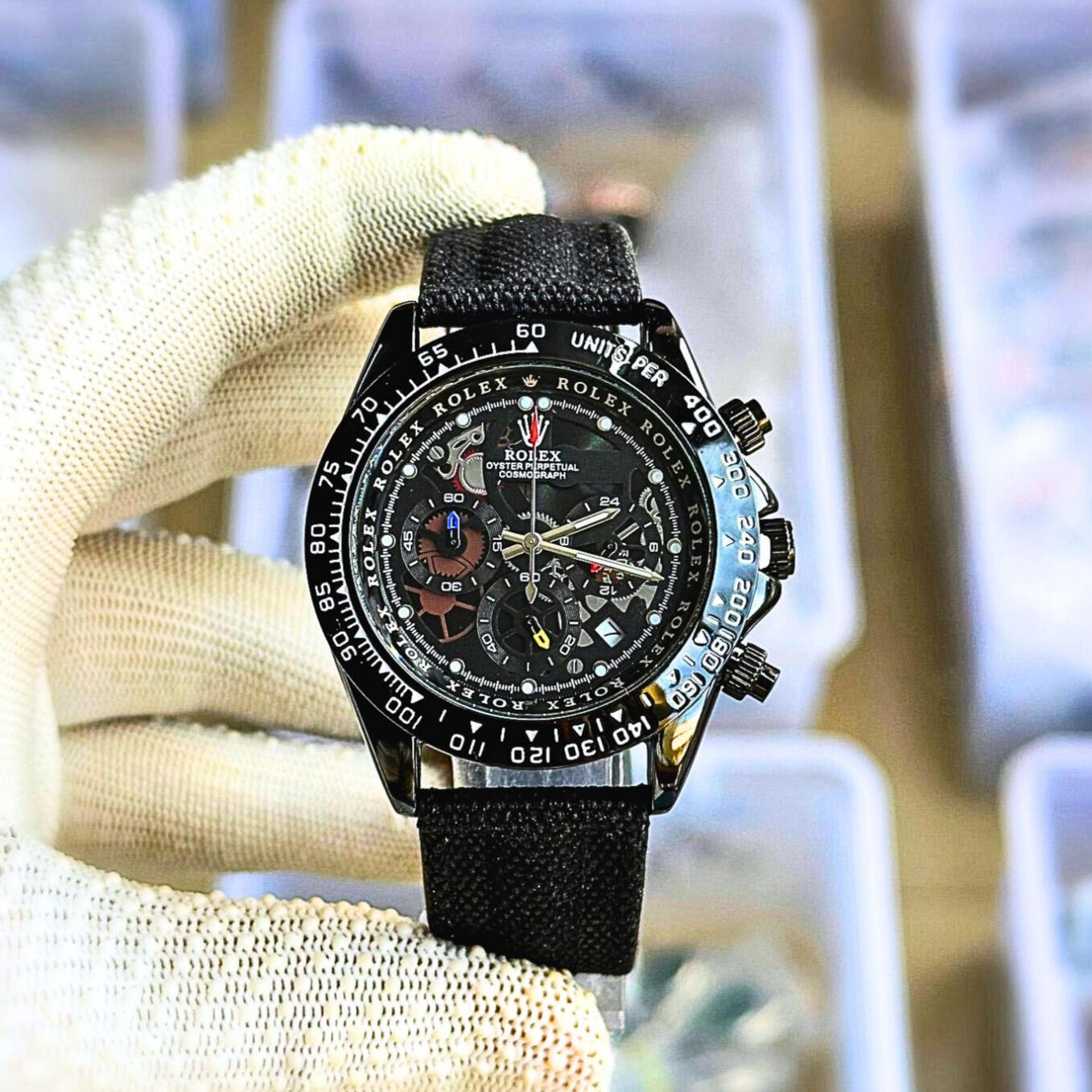 Men’s Luxury Chronograph Watch – Stainless Steel Black Dial Edition