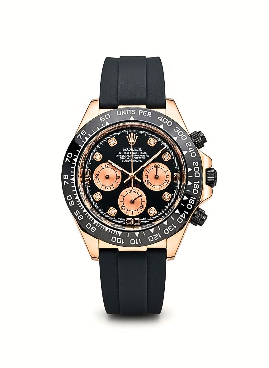 Luxury Daytona Chronograph Black Dial Men’s Watch – Rose Gold Edition