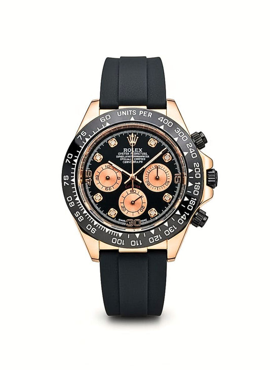 Luxury Daytona Chronograph Black Dial Men’s Watch – Rose Gold Edition