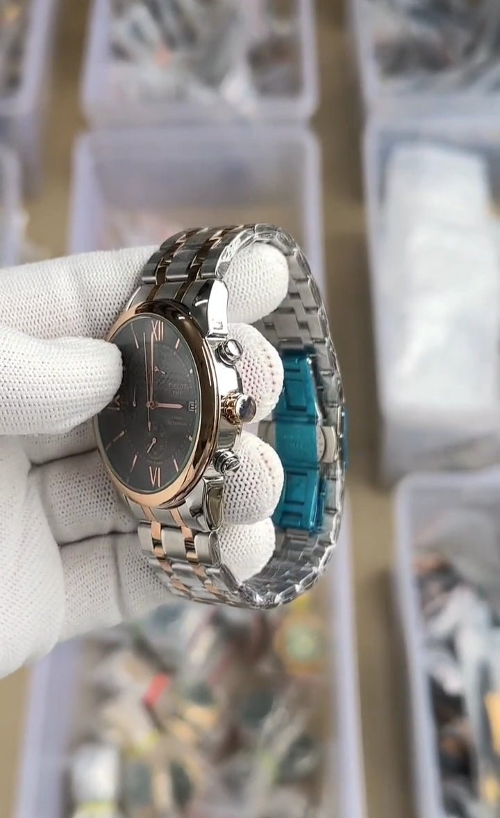 Tissot Two - Tone Chronograph Watch – Grey Dial - Chronoverse