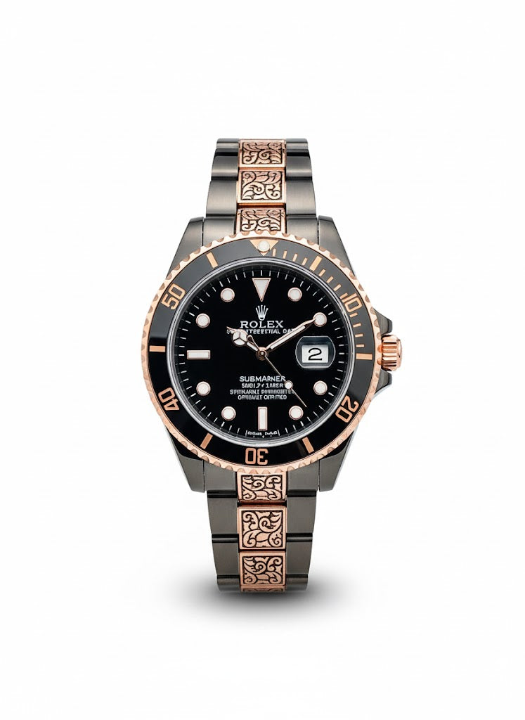 Luxury Submariner Black Dial Men’s Watch – Rose Gold Edition