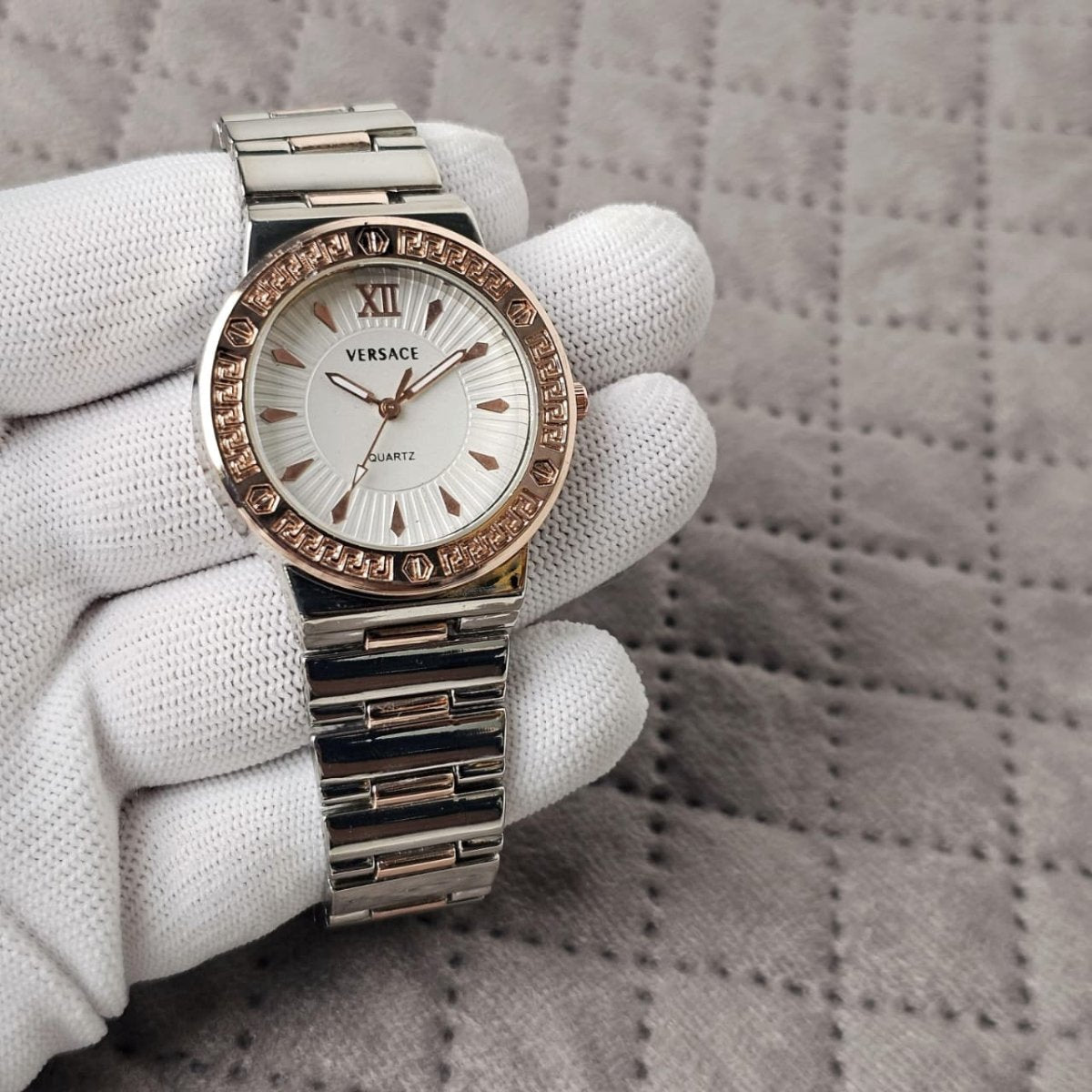 Versace Quartz Women’s Watch – Two - Tone Silver & Rose Gold - Chronoverse