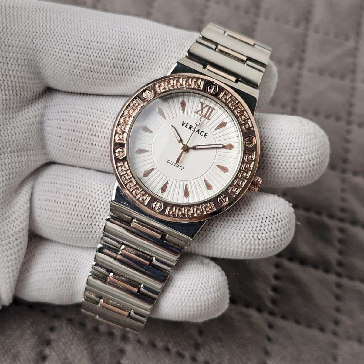 Versace Quartz Women’s Watch – Two - Tone Silver & Rose Gold - Chronoverse